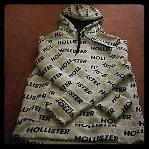 Hollister string hoodie/ black/white.